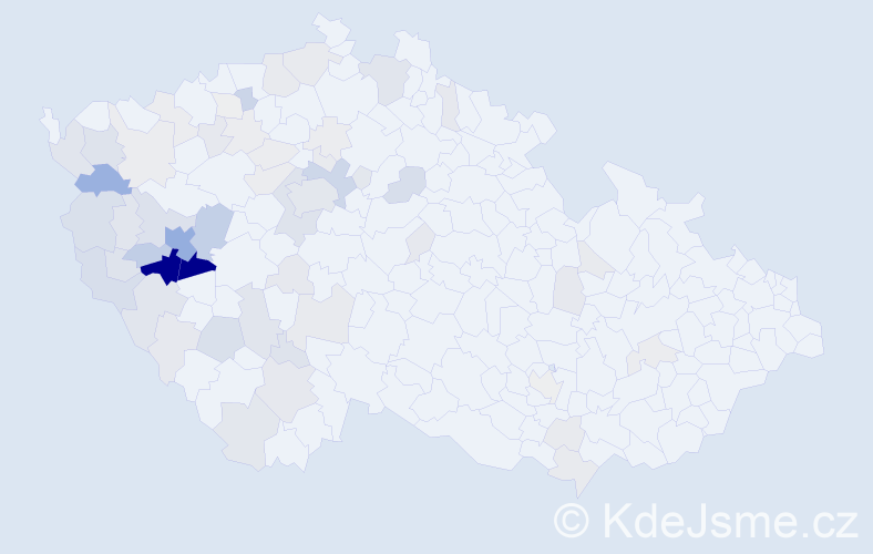 Příjmení: 'Přibáň', počet výskytů 254 v celé ČR