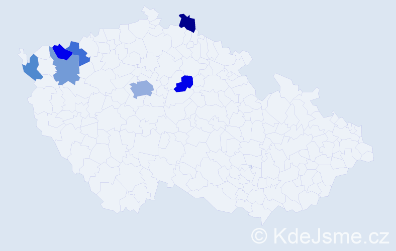 Příjmení: 'Rodaková', počet výskytů 11 v celé ČR