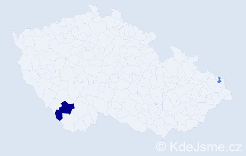 Příjmení: 'Lasac', počet výskytů 4 v celé ČR