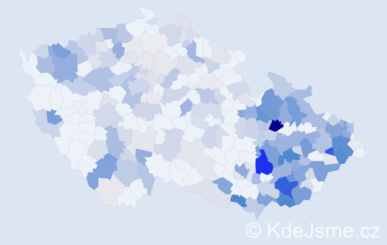 Příjmení: 'Vojtek', počet výskytů 927 v celé ČR