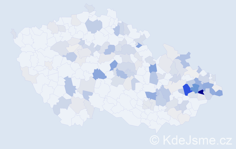 Příjmení: 'Rek', počet výskytů 401 v celé ČR