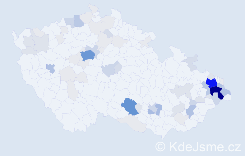 Příjmení: 'Filipec', počet výskytů 267 v celé ČR