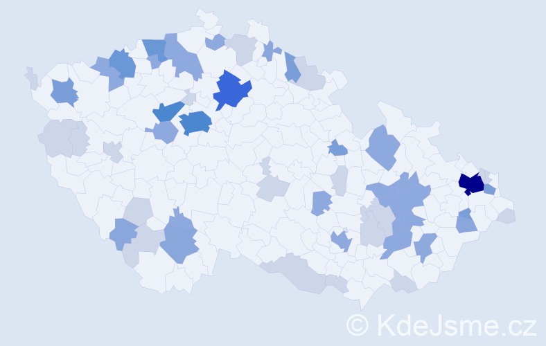 Příjmení: 'Deáková', počet výskytů 129 v celé ČR