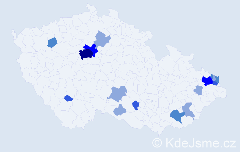 Příjmení: 'Piačková', počet výskytů 37 v celé ČR