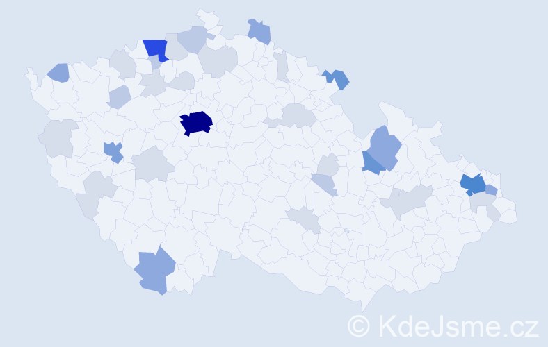 Příjmení: 'Baníková', počet výskytů 97 v celé ČR