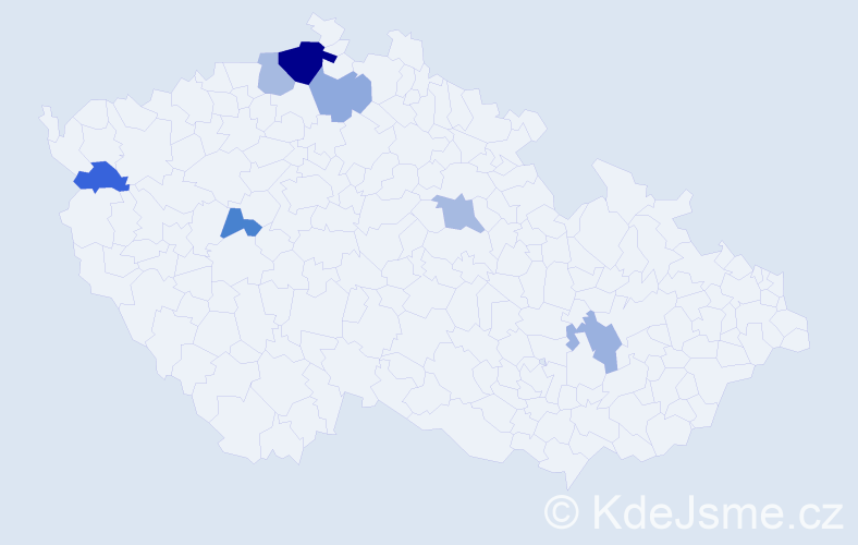 Příjmení: 'Umbraunová', počet výskytů 11 v celé ČR