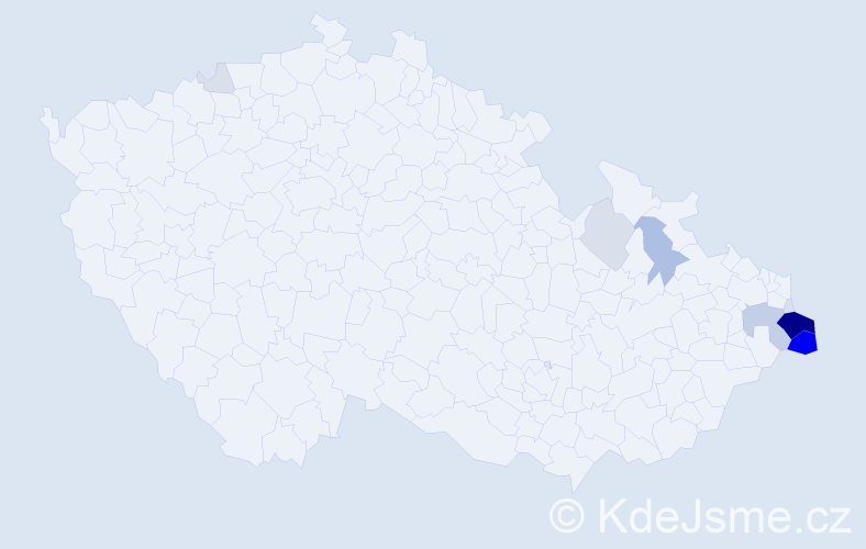 Příjmení: 'Hawliczek', počet výskytů 48 v celé ČR