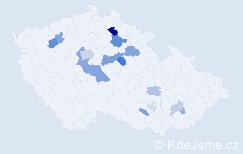 Příjmení: 'Miffek', počet výskytů 39 v celé ČR