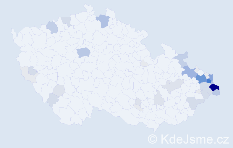 Příjmení: 'Bujok', počet výskytů 191 v celé ČR