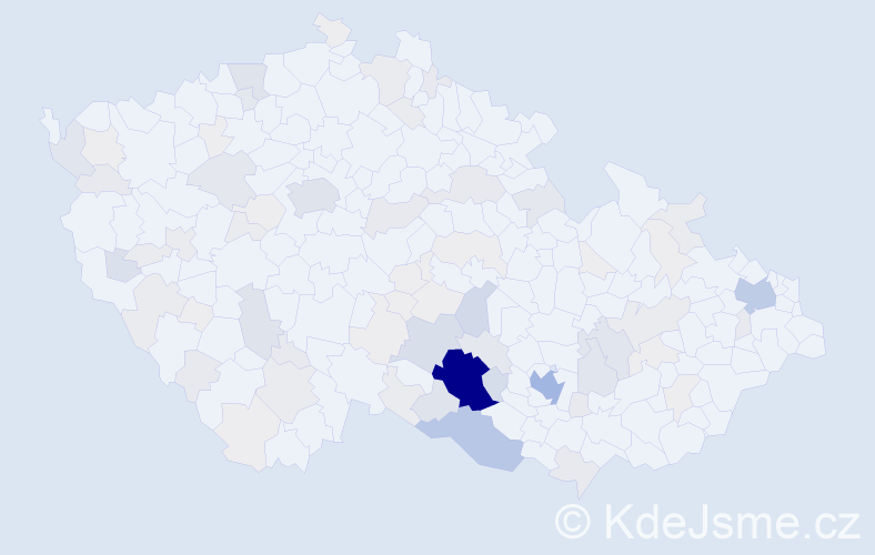Příjmení: 'Dokulilová', počet výskytů 382 v celé ČR