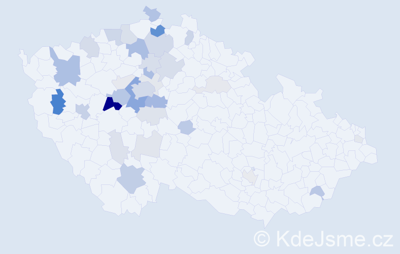 Příjmení: 'Eiseltová', počet výskytů 105 v celé ČR