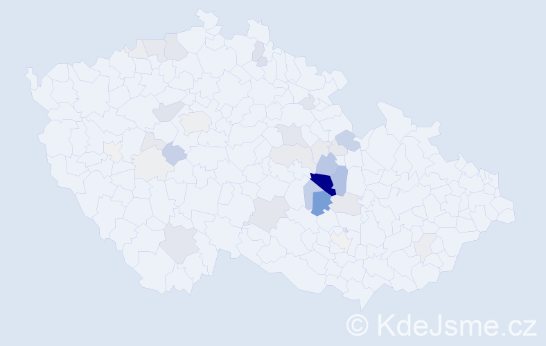 Příjmení: 'Groulík', počet výskytů 115 v celé ČR