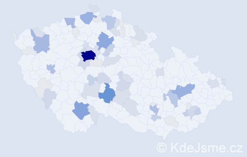 Příjmení: 'Koutek', počet výskytů 214 v celé ČR