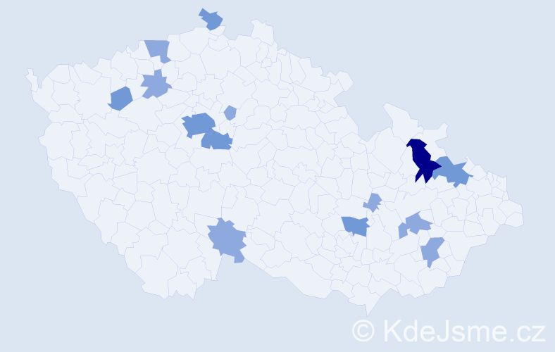 Příjmení: 'Mlčuchová', počet výskytů 25 v celé ČR
