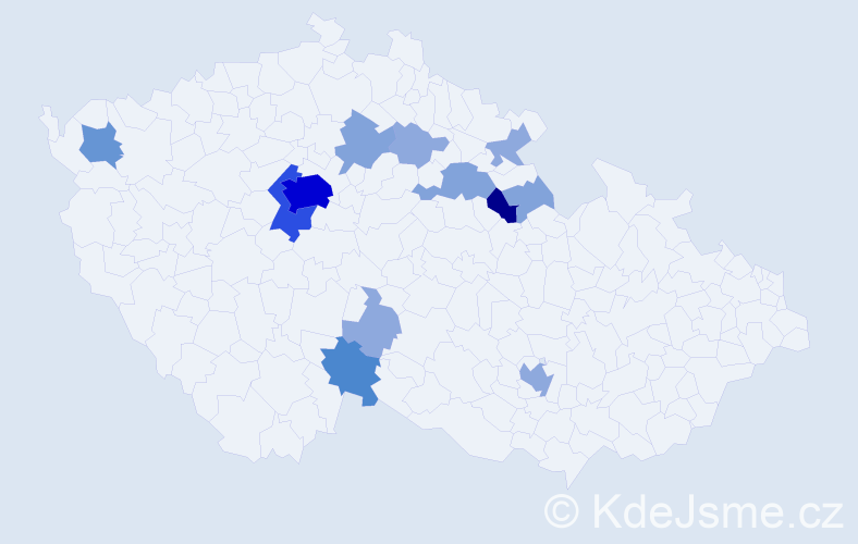 Příjmení: 'Krb', počet výskytů 37 v celé ČR