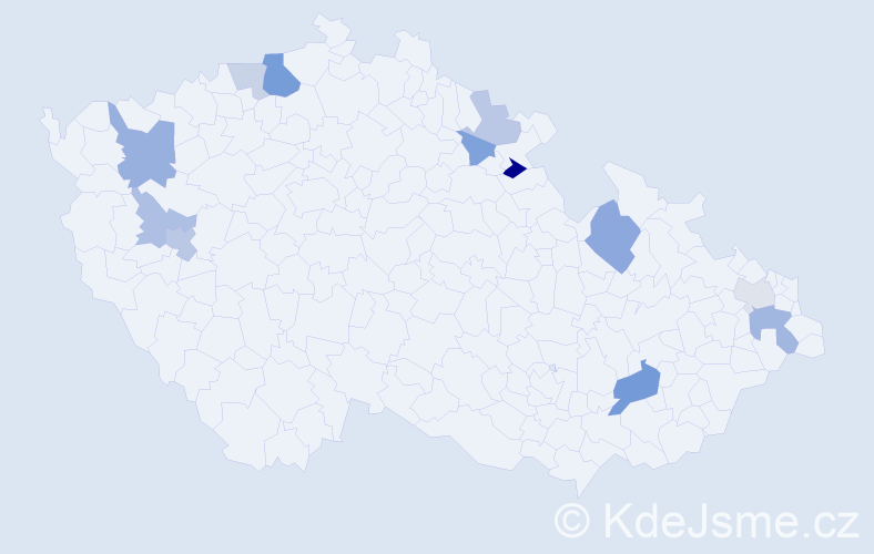 Příjmení: 'Kufelová', počet výskytů 22 v celé ČR