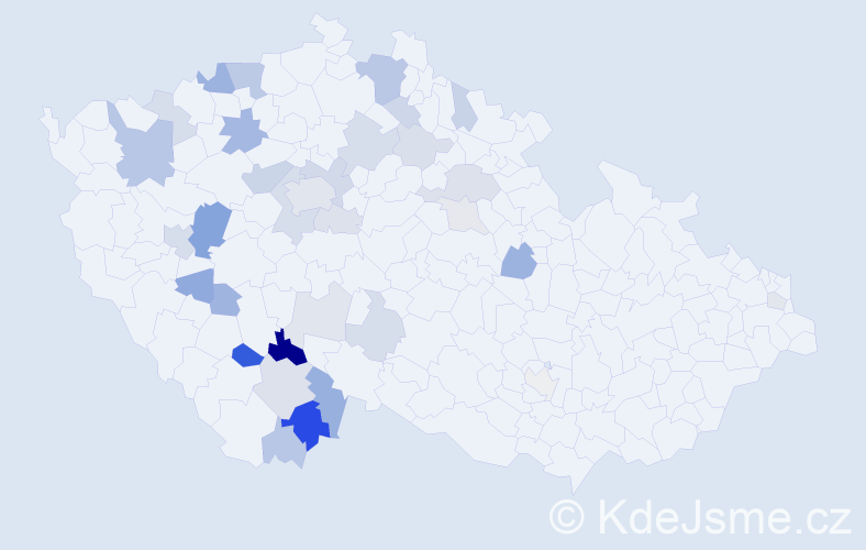 Příjmení: 'Vitoušková', počet výskytů 80 v celé ČR