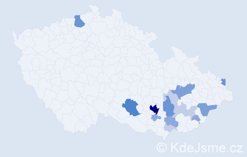 Příjmení: 'Kučerňák', počet výskytů 49 v celé ČR