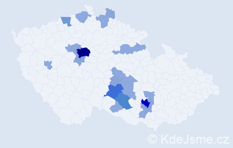 Příjmení: 'Belatková', počet výskytů 54 v celé ČR