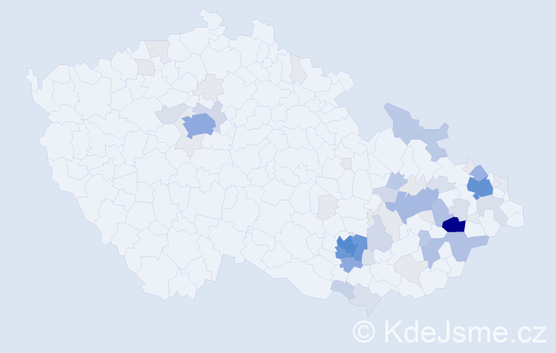 Příjmení: 'Klanicová', počet výskytů 212 v celé ČR