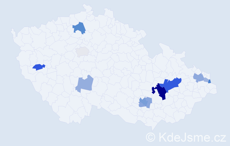 Příjmení: 'Ustrnul', počet výskytů 27 v celé ČR