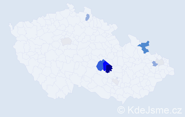Příjmení: 'Tegzová', počet výskytů 24 v celé ČR
