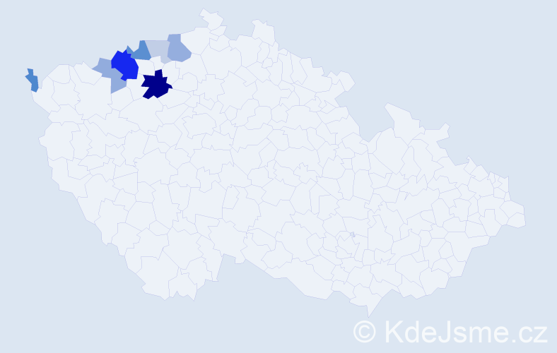 Příjmení: 'Imr', počet výskytů 18 v celé ČR