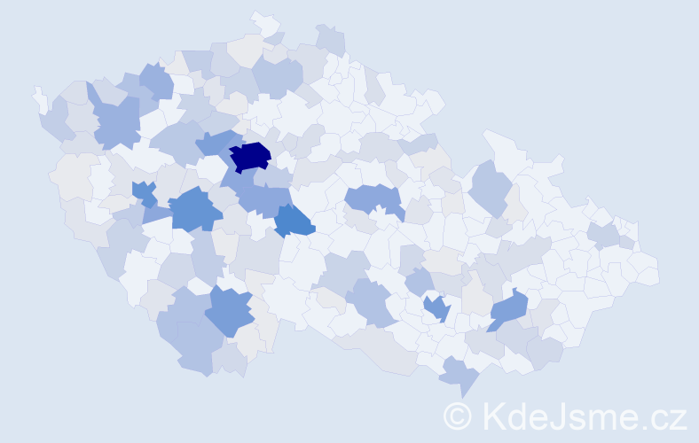 Příjmení: 'Štětina', počet výskytů 560 v celé ČR