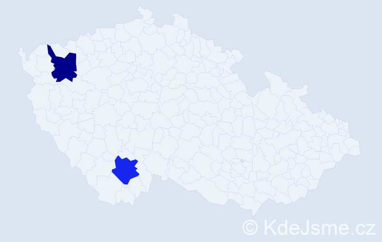 Příjmení: 'Kanep', počet výskytů 2 v celé ČR