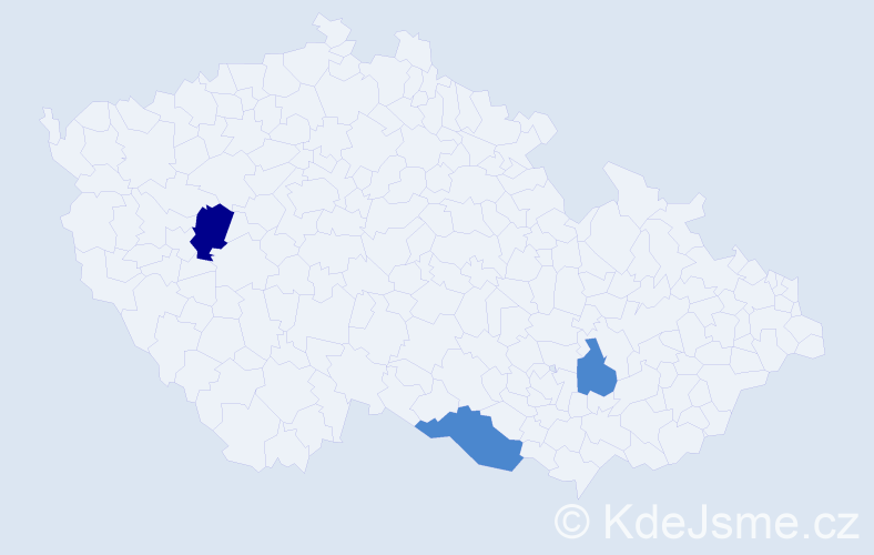 Příjmení: 'Haden', počet výskytů 5 v celé ČR