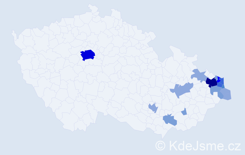 Příjmení: 'Linzerová', počet výskytů 42 v celé ČR