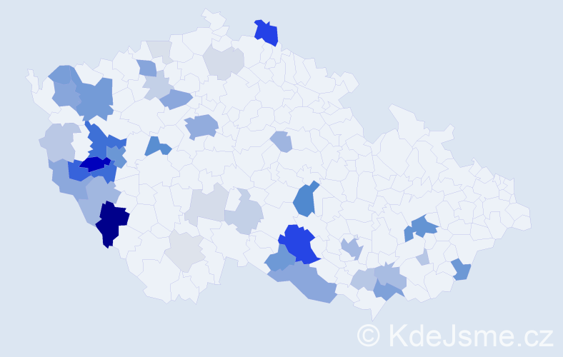 Příjmení: 'Kadera', počet výskytů 149 v celé ČR