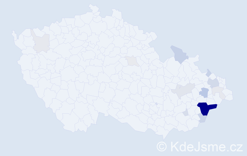 Příjmení: 'Machalec', počet výskytů 57 v celé ČR