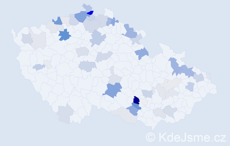 Příjmení: 'Wenzelová', počet výskytů 144 v celé ČR