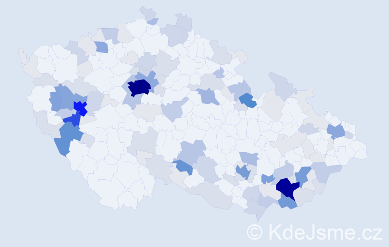 Příjmení: 'Křen', počet výskytů 463 v celé ČR