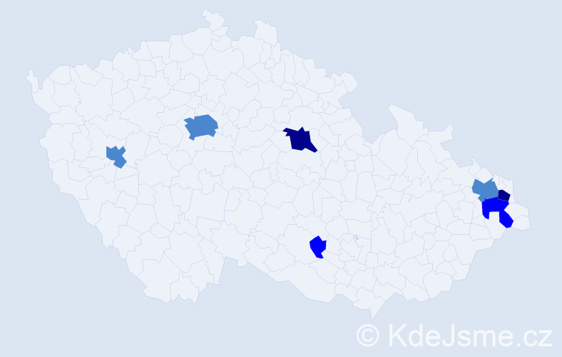 Příjmení: 'Torhan', počet výskytů 13 v celé ČR