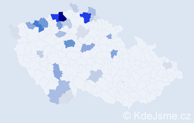 Příjmení: 'Daduč', počet výskytů 133 v celé ČR