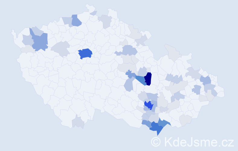 Příjmení: 'Cupal', počet výskytů 245 v celé ČR