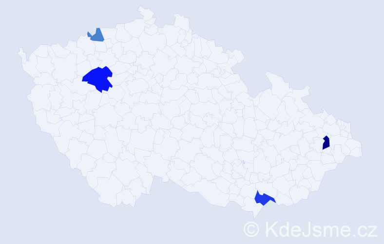 Příjmení: 'Ráchelová', počet výskytů 7 v celé ČR