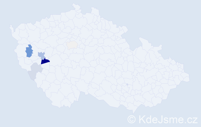 Příjmení: 'Kares', počet výskytů 14 v celé ČR