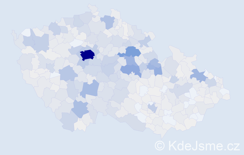 Příjmení: 'Dušek', počet výskytů 5230 v celé ČR