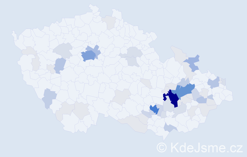 Příjmení: 'Dadák', počet výskytů 184 v celé ČR