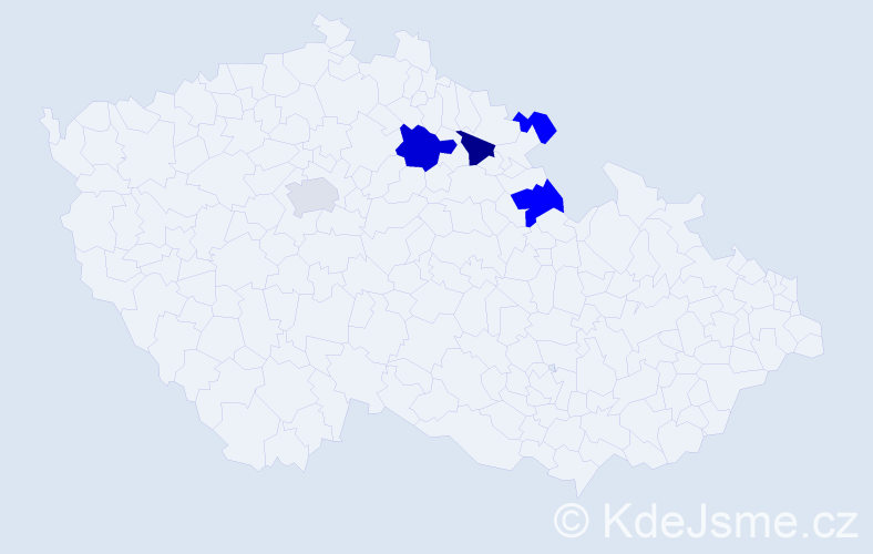 Příjmení: 'Wiková', počet výskytů 10 v celé ČR