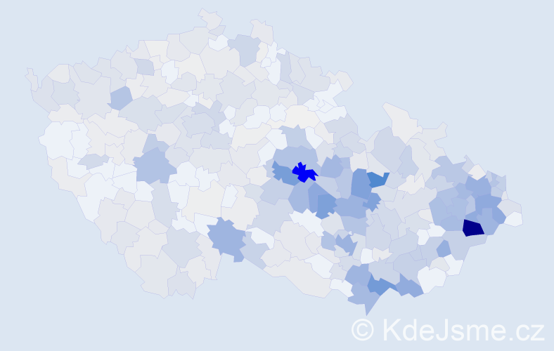 Příjmení: 'Vašek', počet výskytů 2172 v celé ČR