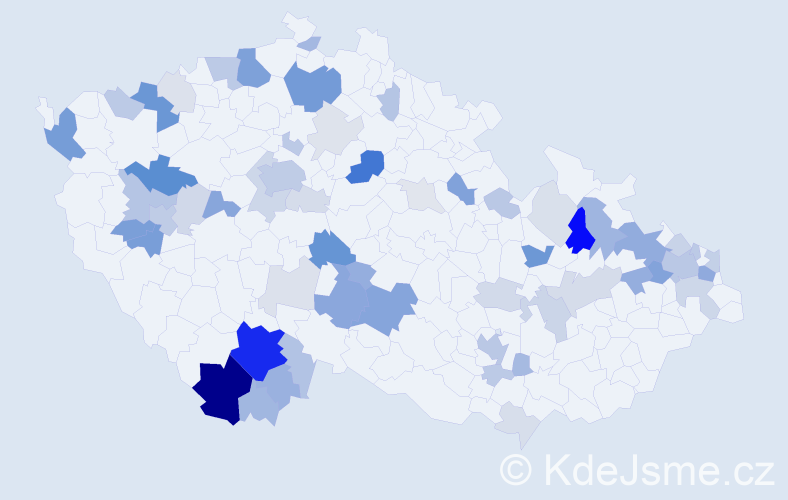 Příjmení: 'Šuster', počet výskytů 188 v celé ČR