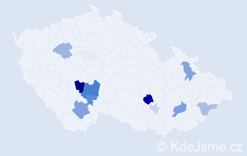 Příjmení: 'Permedlová', počet výskytů 21 v celé ČR