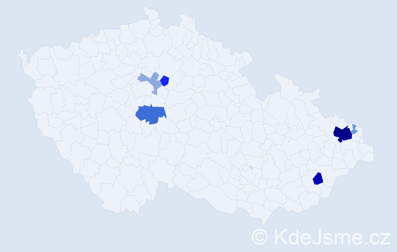 Příjmení: 'Kašovský', počet výskytů 19 v celé ČR