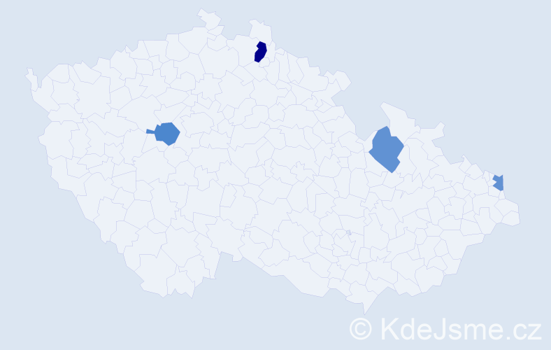 Příjmení: 'Mrenová', počet výskytů 5 v celé ČR