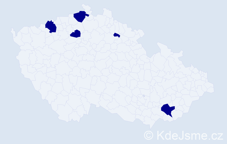Příjmení: 'Pecháň', počet výskytů 5 v celé ČR