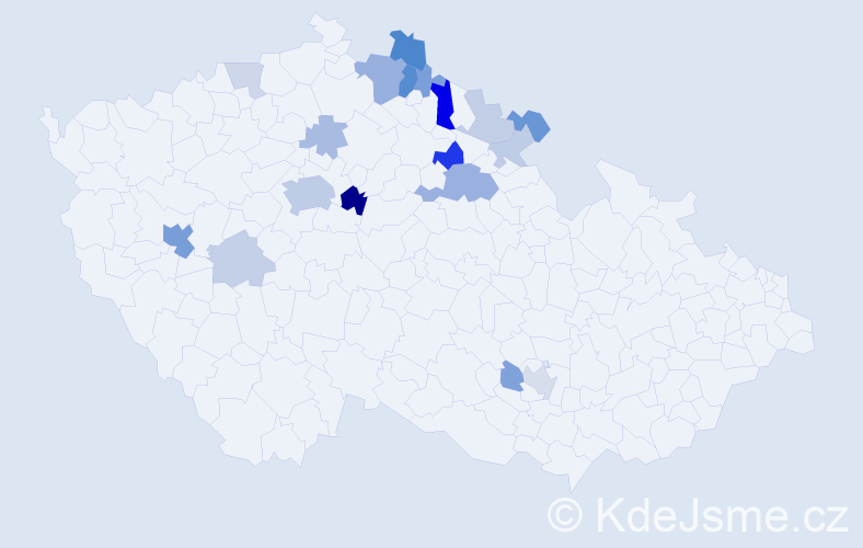 Příjmení: 'Pirochová', počet výskytů 47 v celé ČR